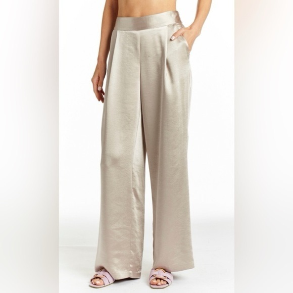 Drew Eva Satin Pants in Taupe
